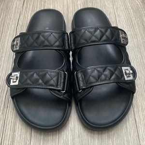 Torrid Black Quilted Sandals